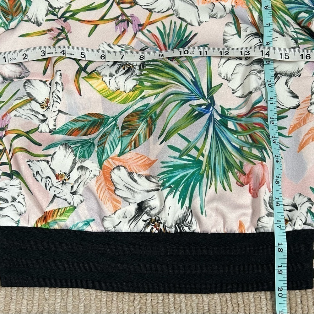 Patrizia Pepe Tropical Floral Print 3/4 Sleeve Boatneck Top - Picture 13 of 15